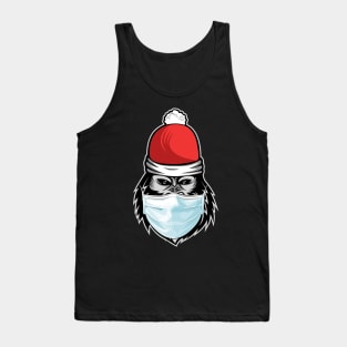 Gorilla Face Wear in Christmas Cap and Face Mask Tank Top